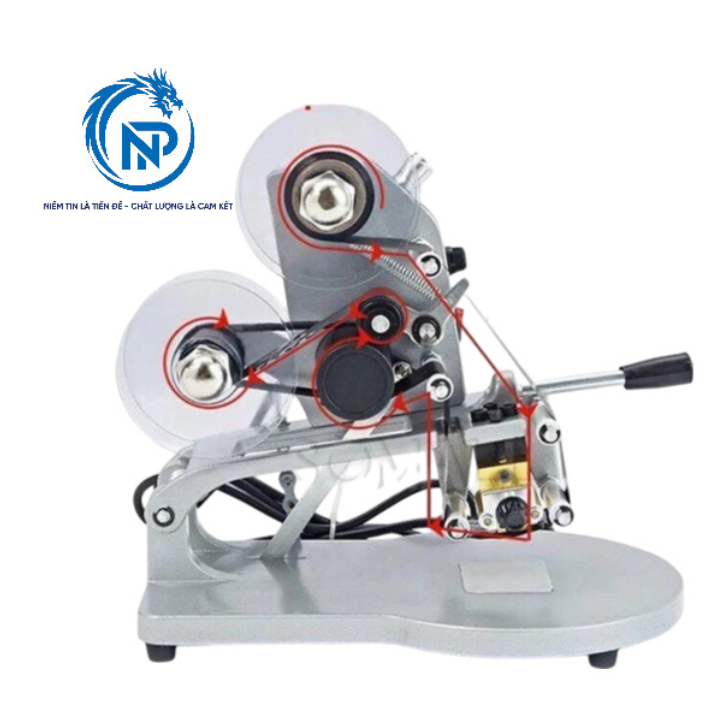 a machine with a red line